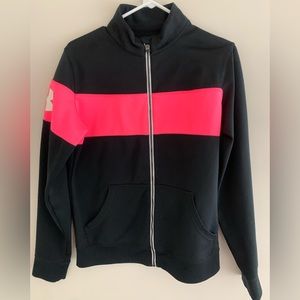 Black and pink under armour zip up